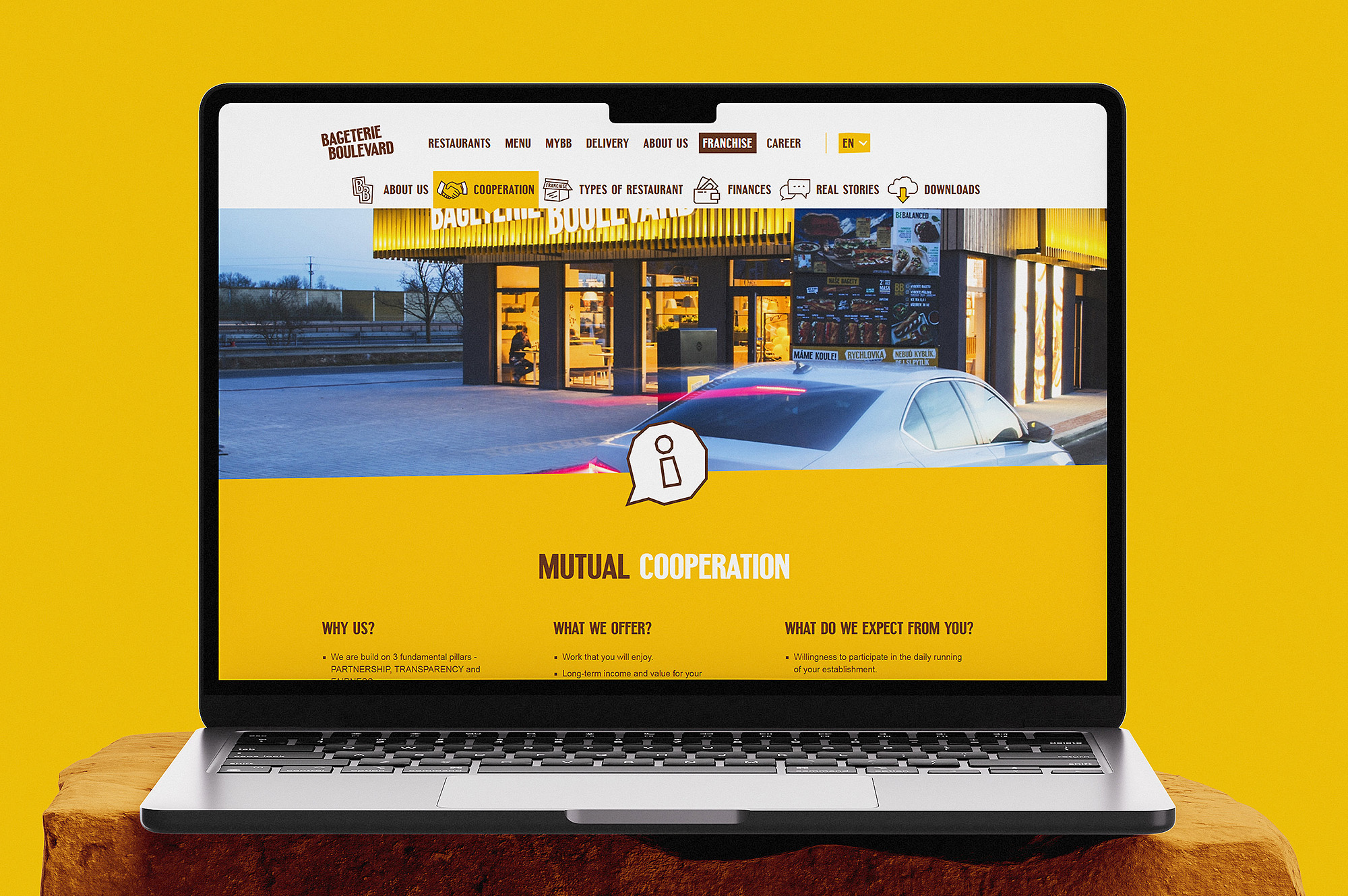 Bageterie Boulevard navrh aplikacie UI