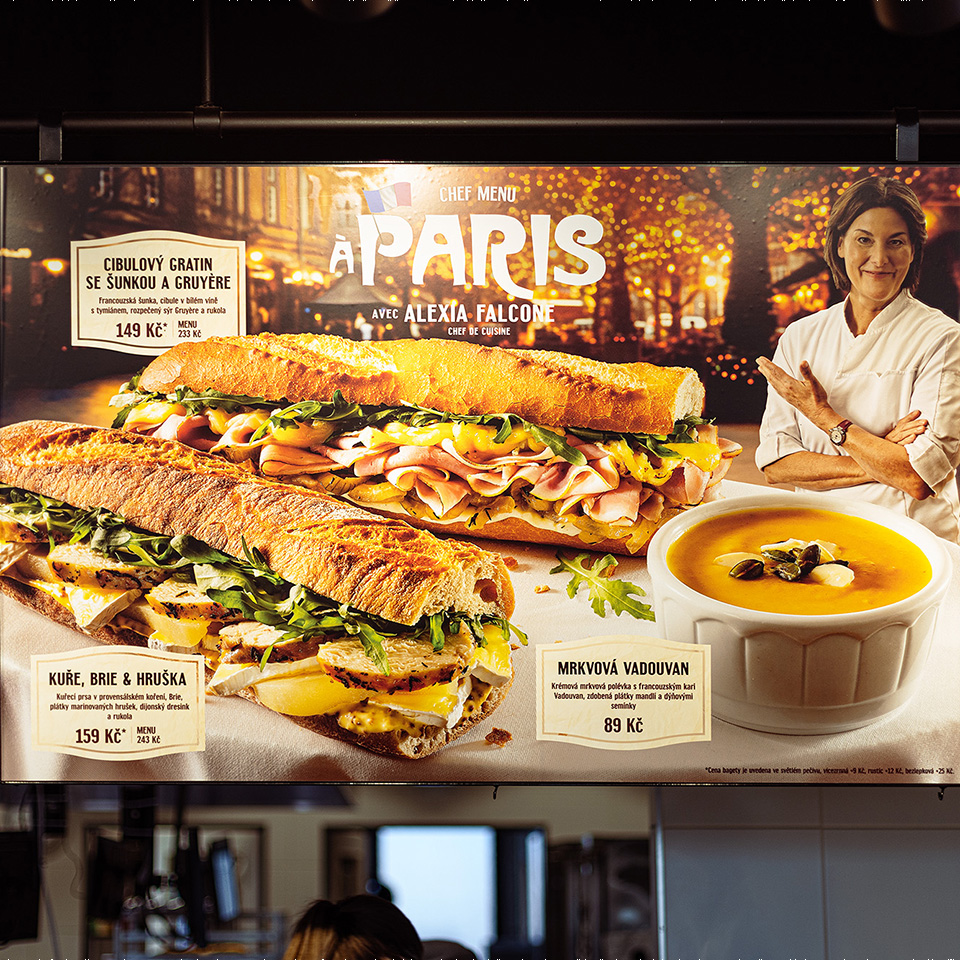 Bageterie Boulevard bageta menu jedlo fast food paris chef