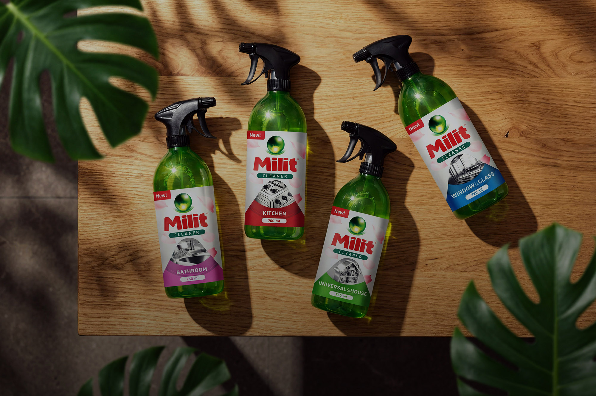Milit cleaning products packaging
