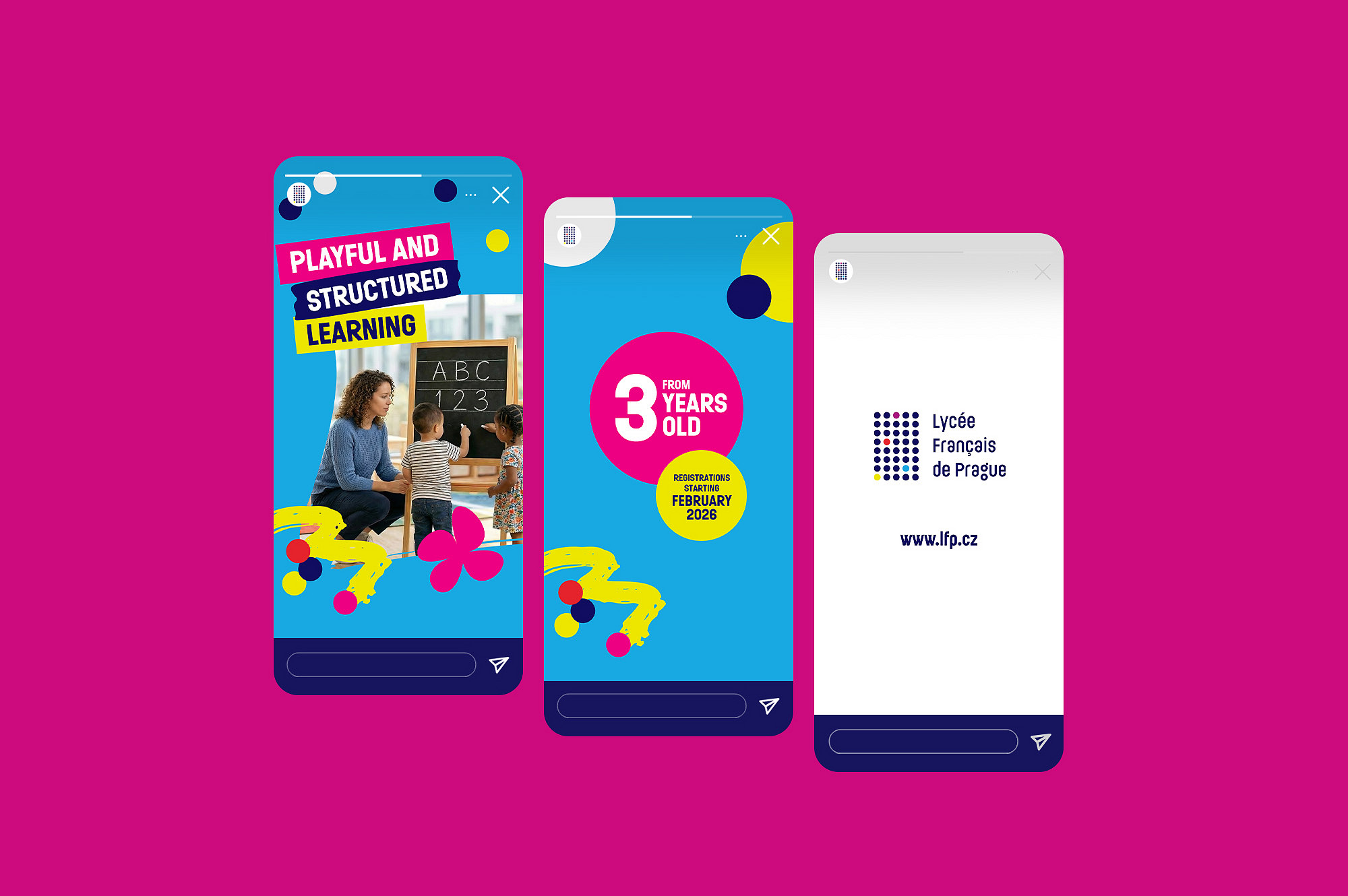 Lycee Francais de
Prague creative graphic campaign