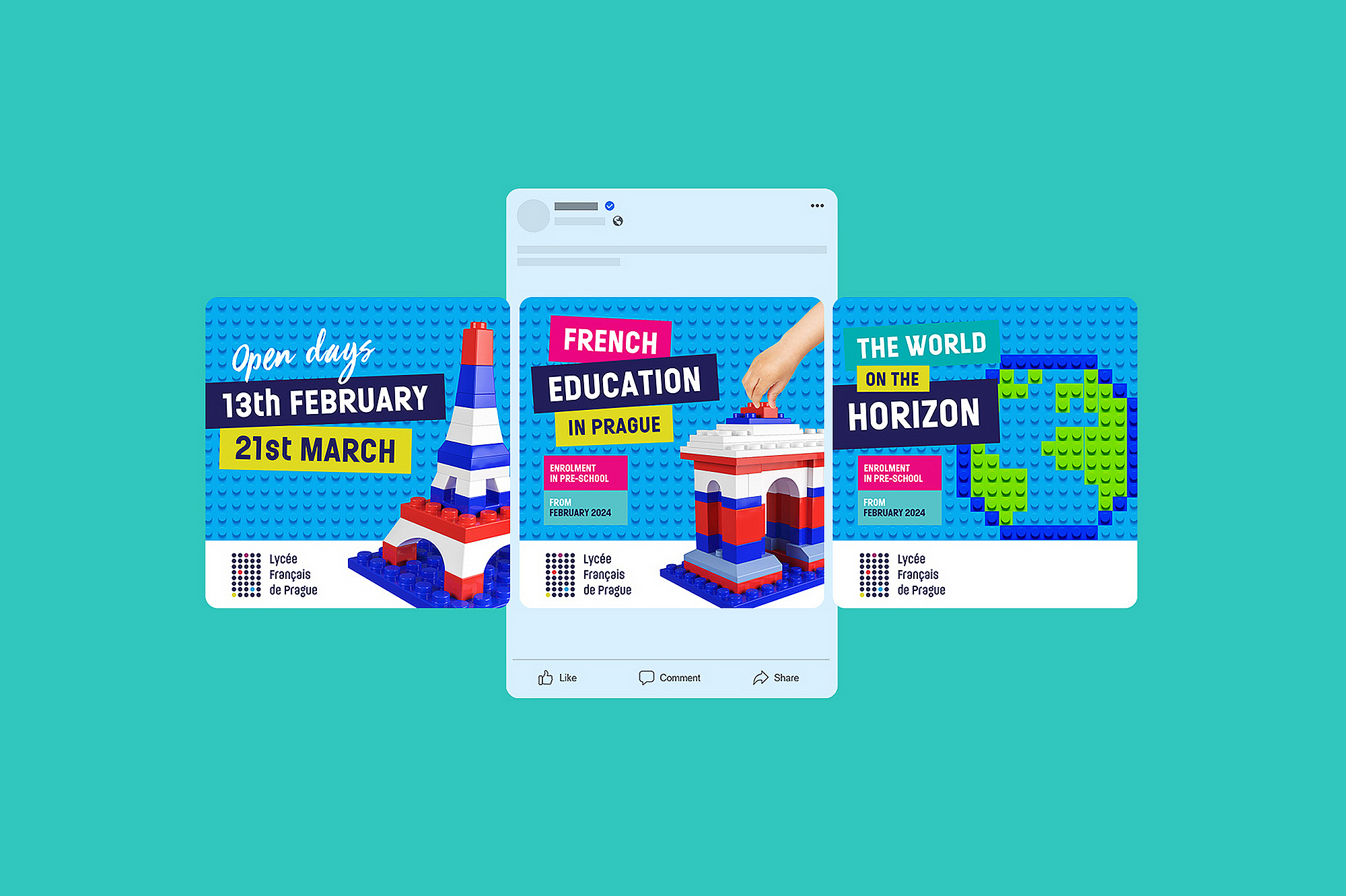 Lycee Francais de
Prague creative graphic campaign