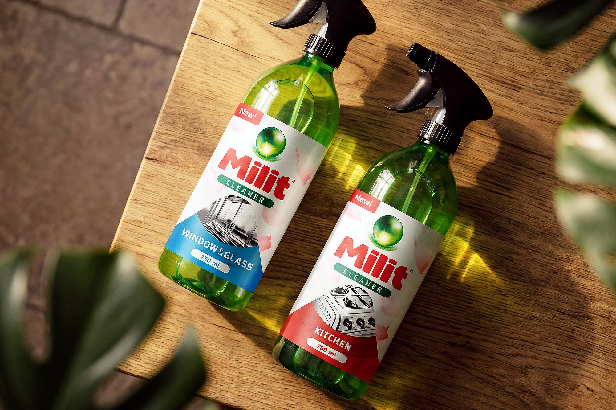 Milit cleaning products packaging