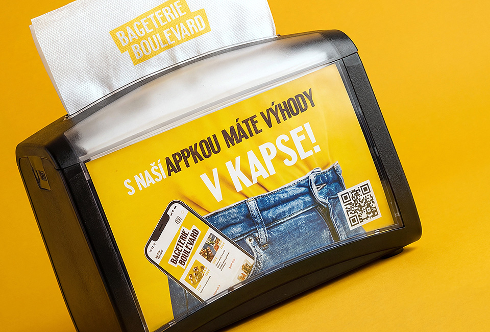 Communicatiedesign voor de nieuwe Bageterie Boulevard food delivery app