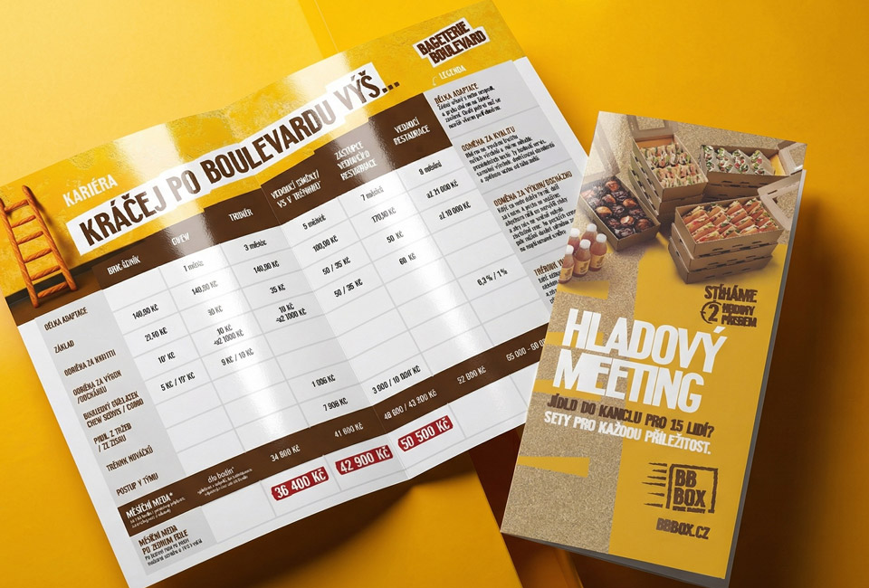 Grafisch ontwerp en productie van drukwerk voor Bageterie Boulevard