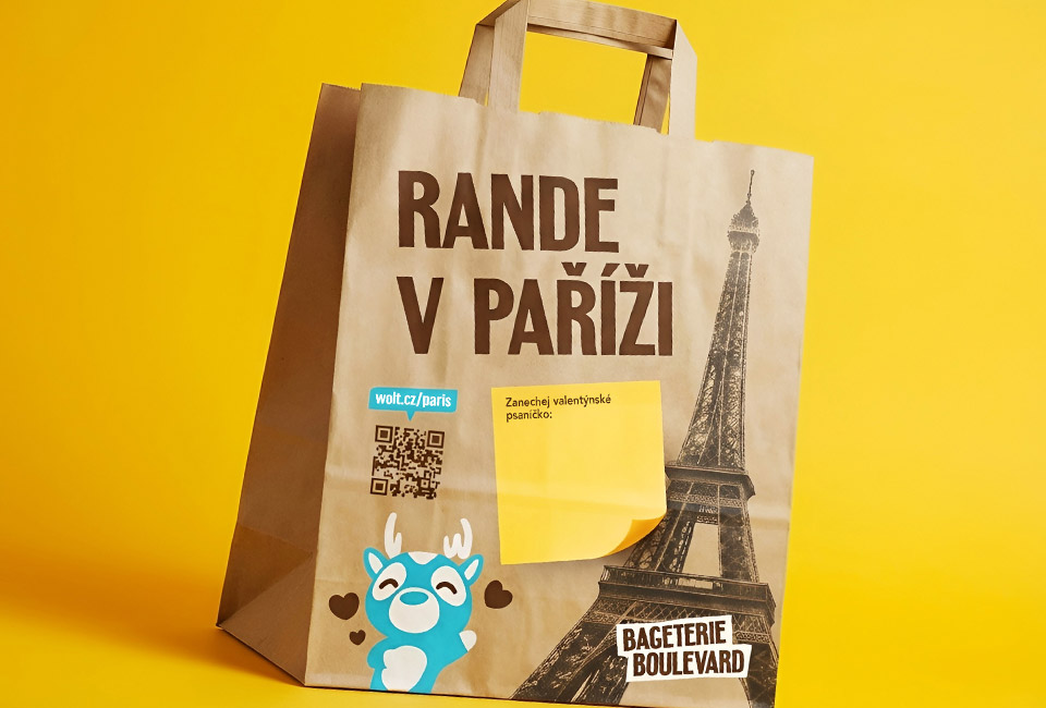 Creatieve communicatie en packaging voor de samenwerking tussen Bageterie Boulevard en Wolt