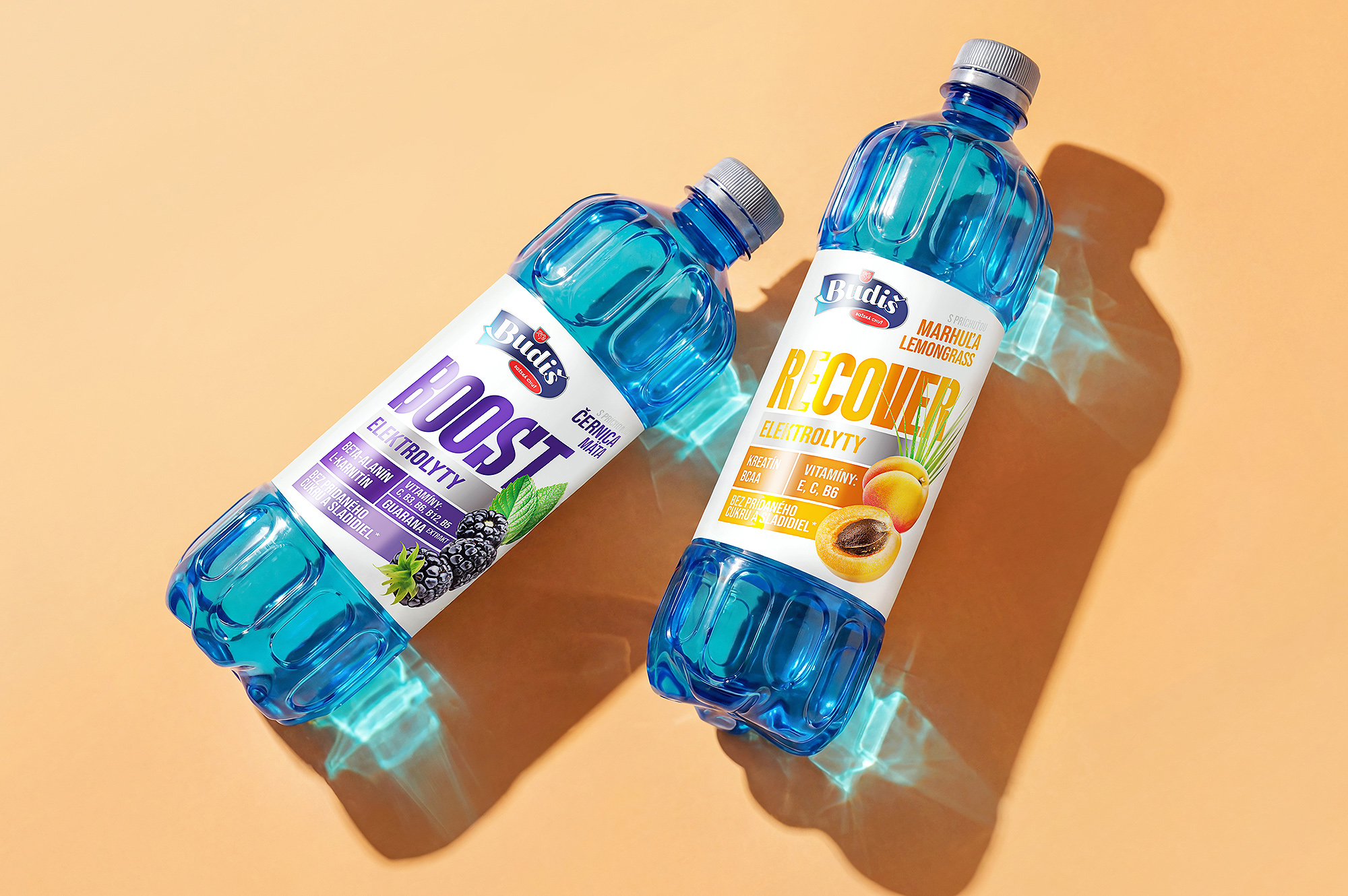 Packaging design pre funkčné vody Budiš