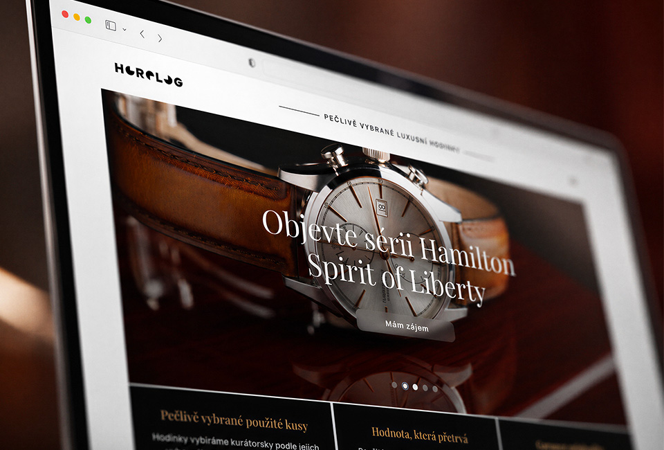 Branding en webdesign voor een verkoper van luxe horloges in Praag